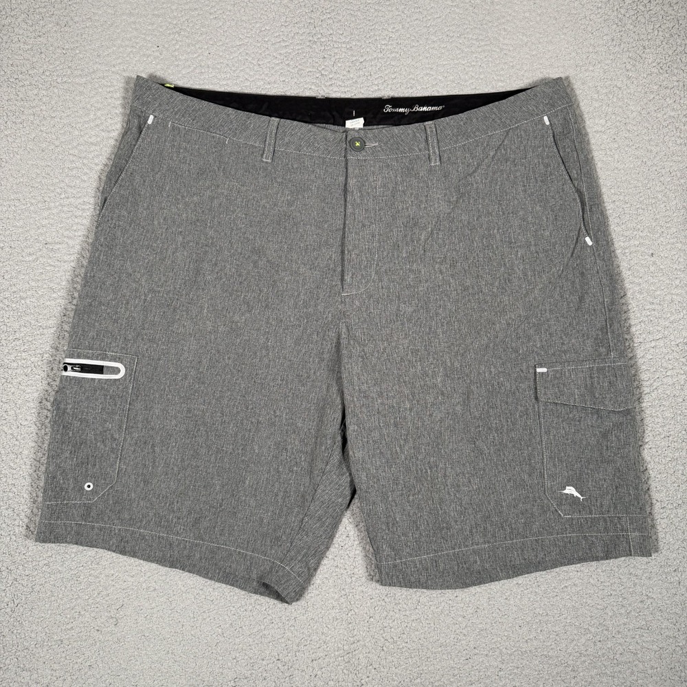 Tommy Bahama Shorts Mens 42 Gray 10" Hybrid Chino Casual Preppy Cargo Pockets